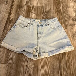 H&M Light Blue Highwaisted Mom Shorts